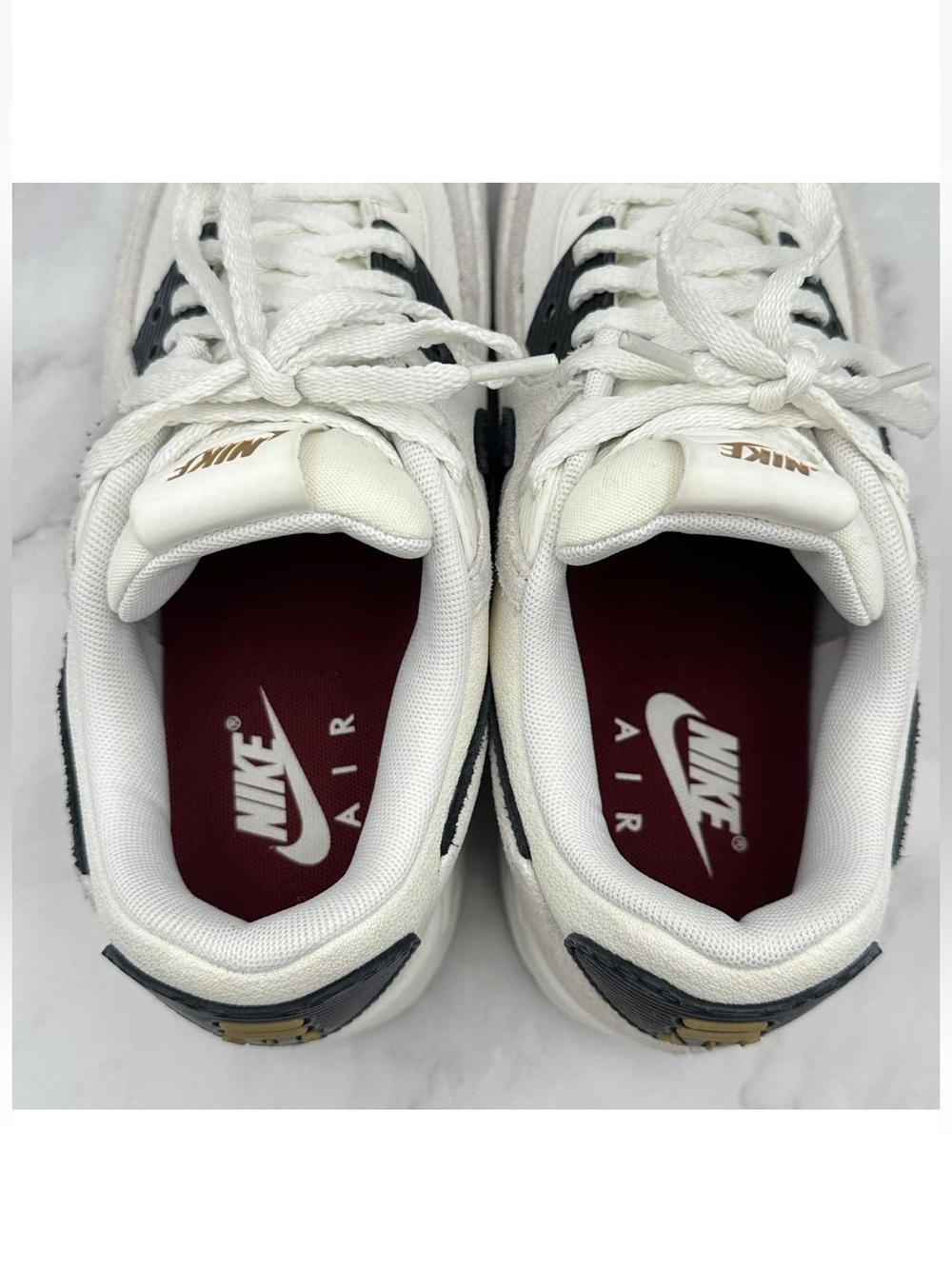 Nike Air Max 90 LV8 Shoes Womens Size 8 White Black Suede Platform HQ3497-100 - Picture 8 of 13